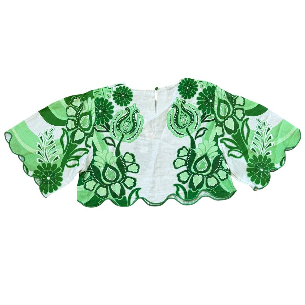 NEW Farm Rio Colorful Festival Green Blouse - Picture 6 of 13